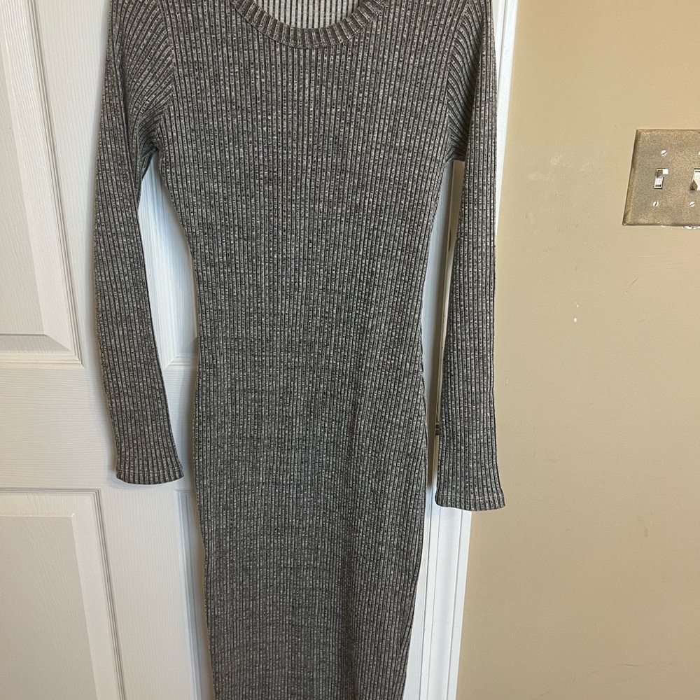 Sweater dress.  Gray
